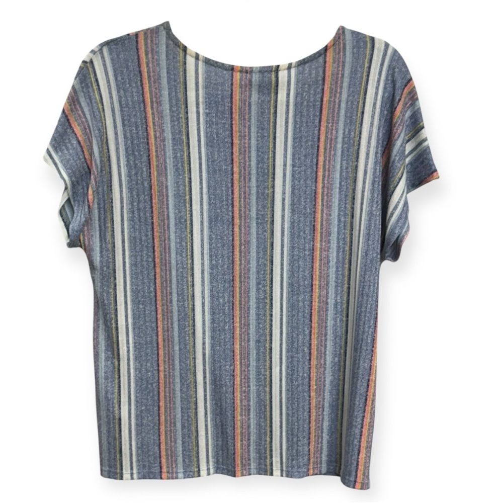 Anthropologie W5 Striped Knot-Front Blouse - Blue, Pink, and Cream Size L **2173 - Picture 3 of 3